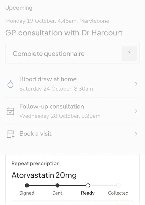 wai Profile, a repeat prescription tracked from signed to collected