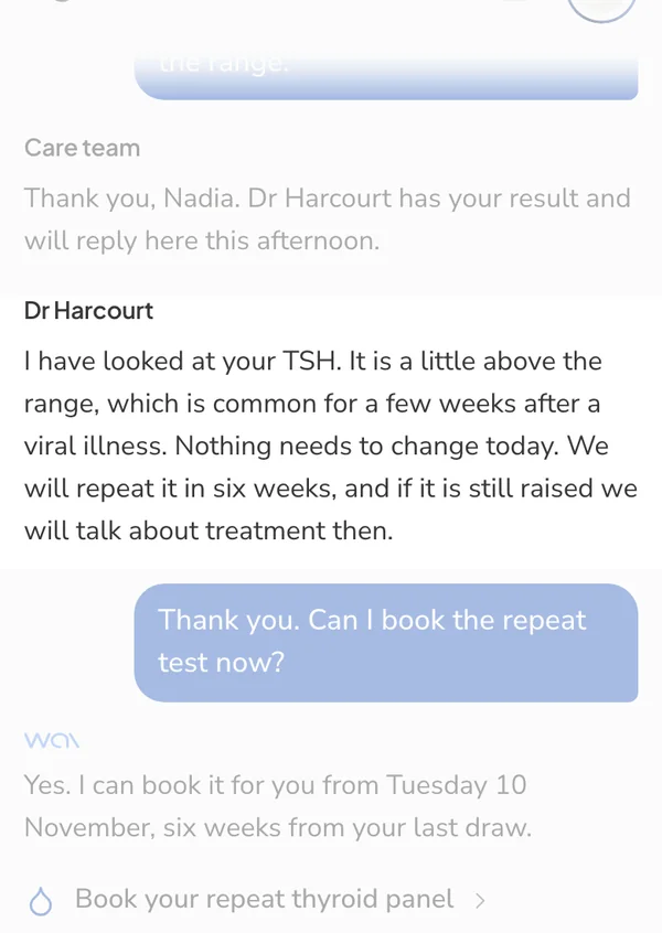 wai Profile, Dr Harcourt explaining a raised TSH in plain words
