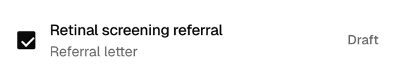 wai Clinicians, a referral letter drafted and waiting to be signed