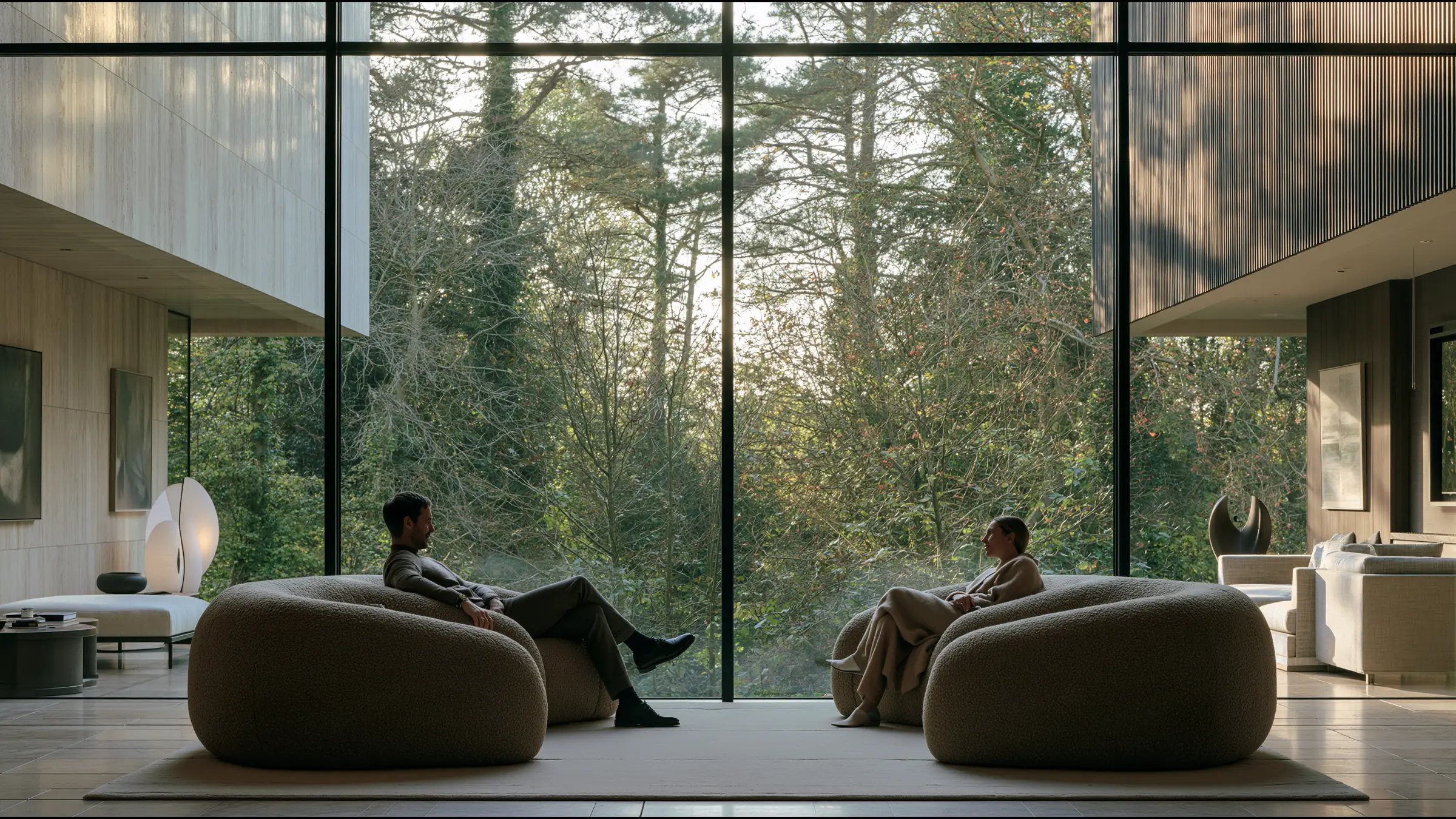 A clinician at ease in a vast, light-filled private clinic in Cheltenham, the city beyond the glass