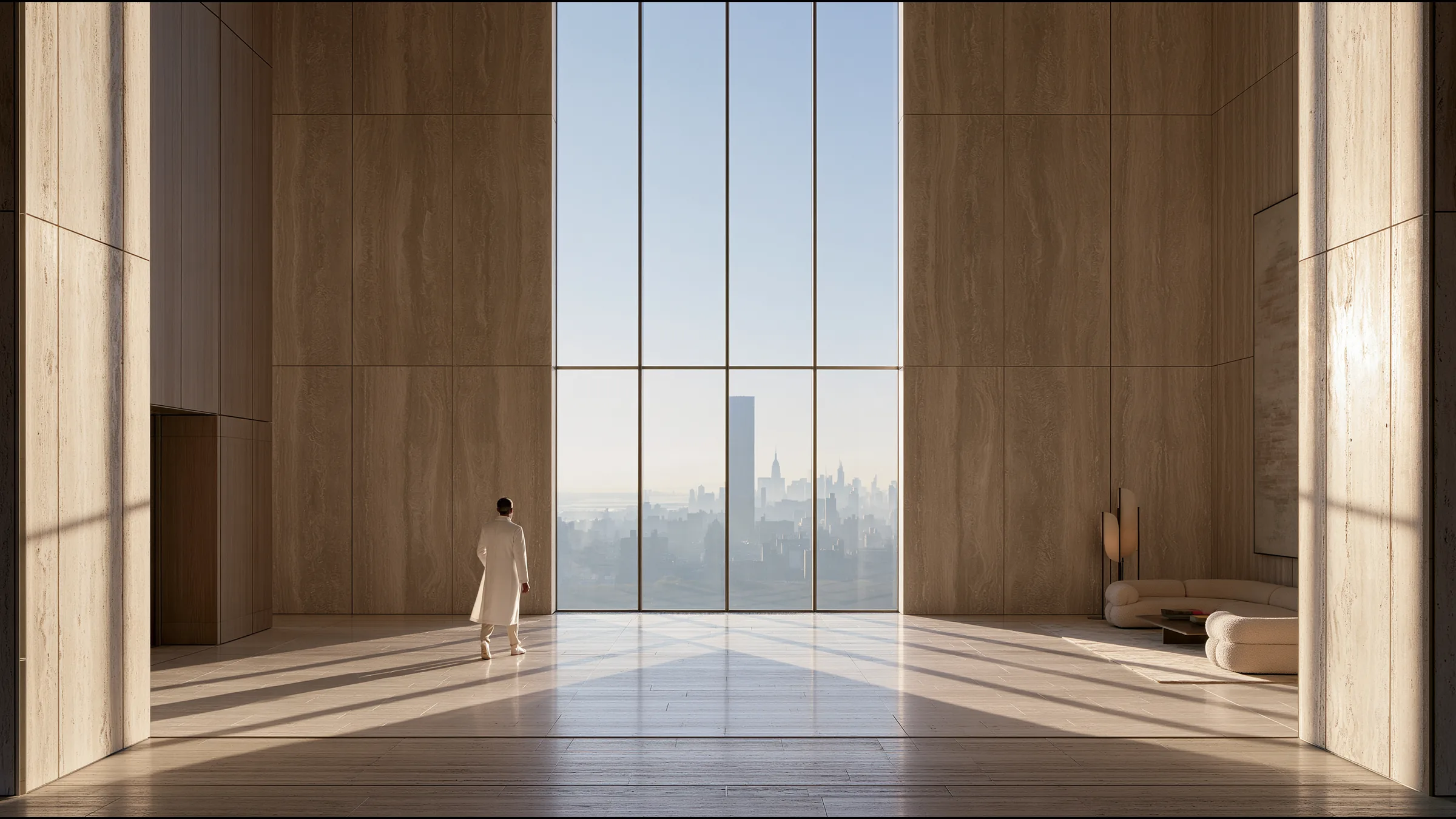 A clinician at ease in a vast, light-filled private clinic in Greenwich and Darien, the city beyond the glass