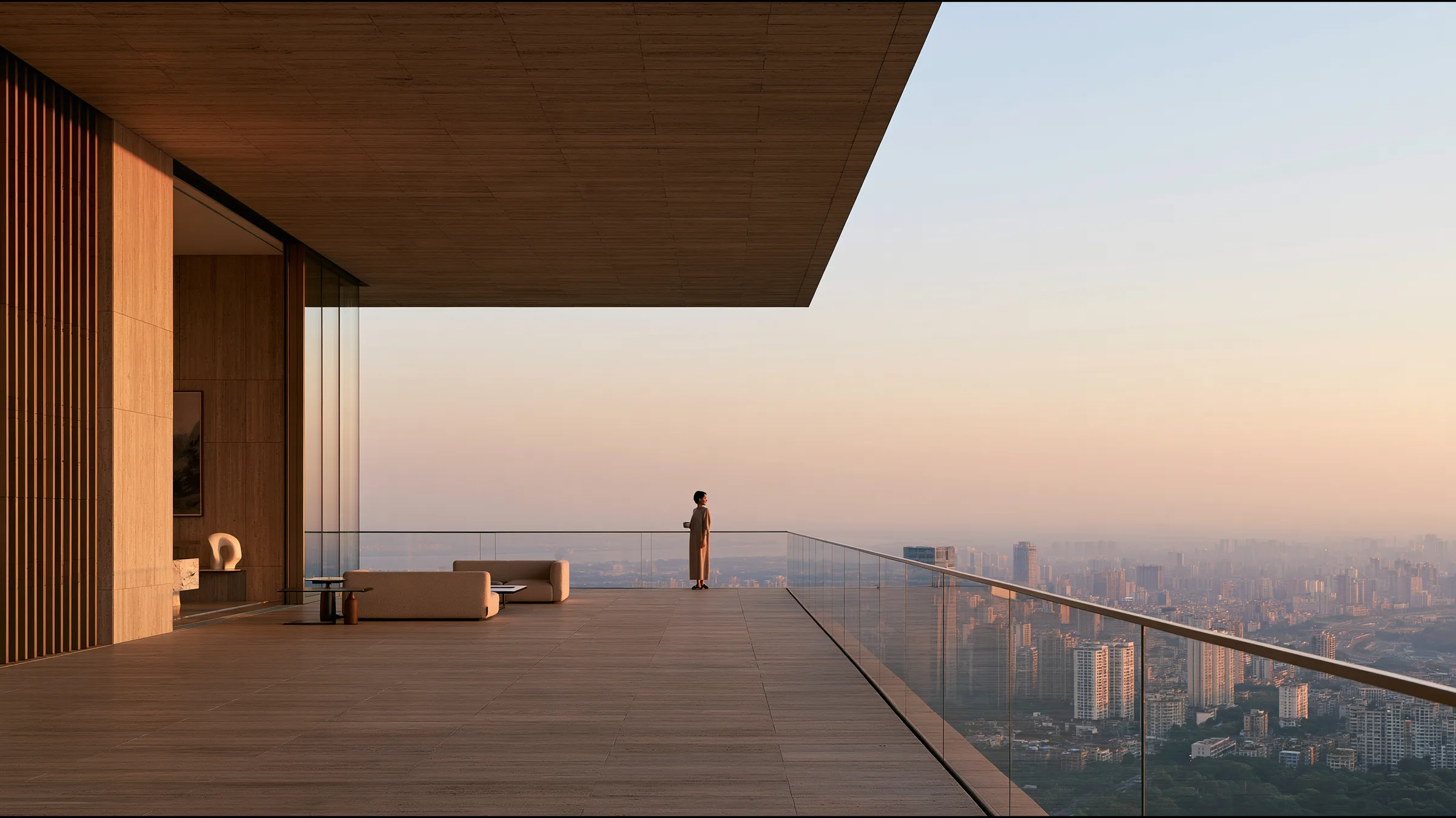 A clinician at ease in a vast, light-filled private clinic in Guangzhou, the city beyond the glass