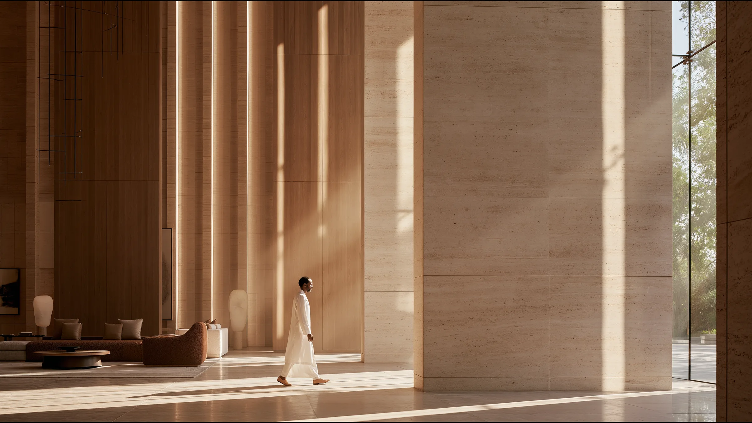 A clinician at ease in a vast, light-filled private clinic in Lagos, the city beyond the glass
