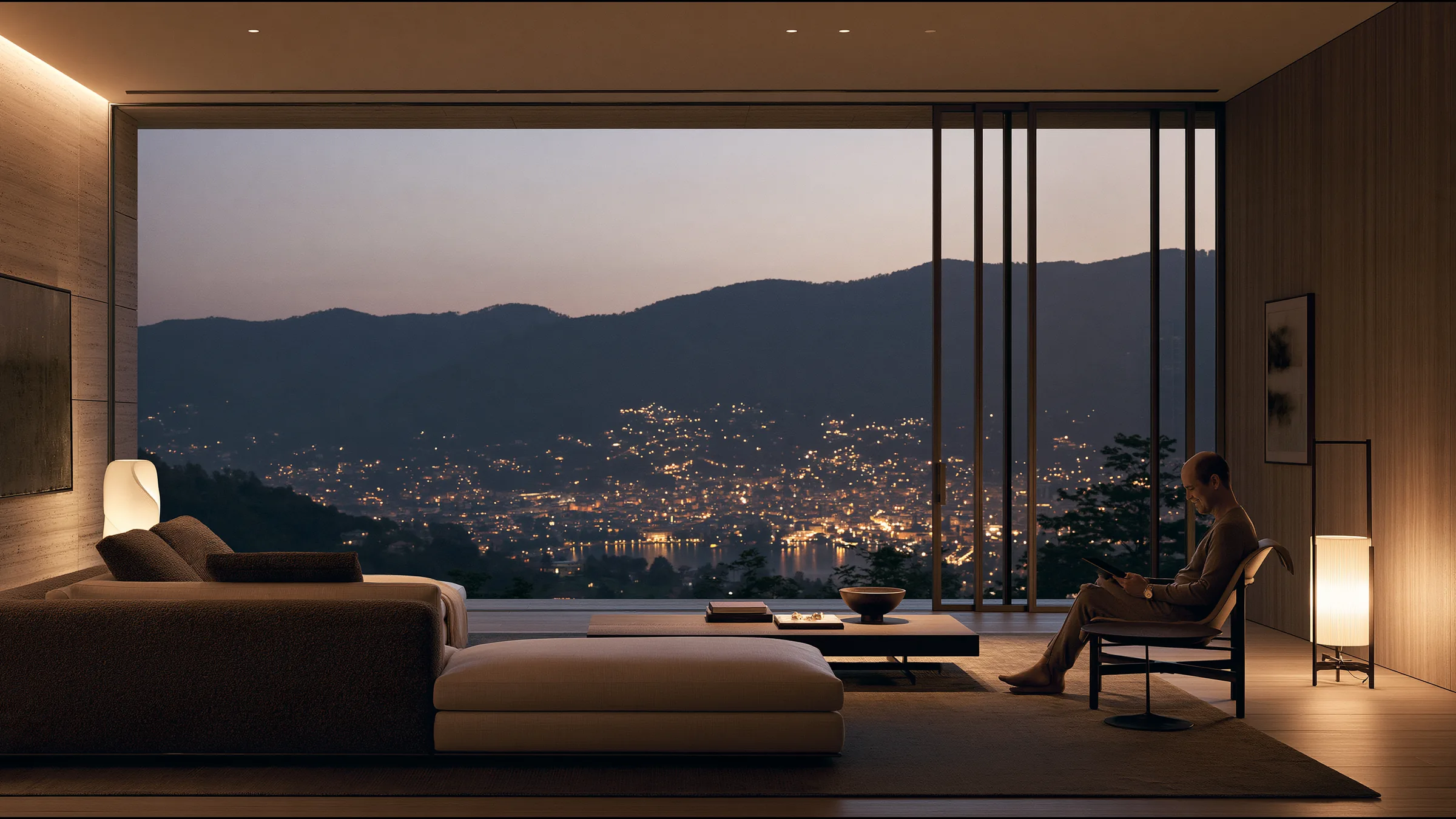 A clinician at ease in a vast, light-filled private clinic in Lugano, the city beyond the glass