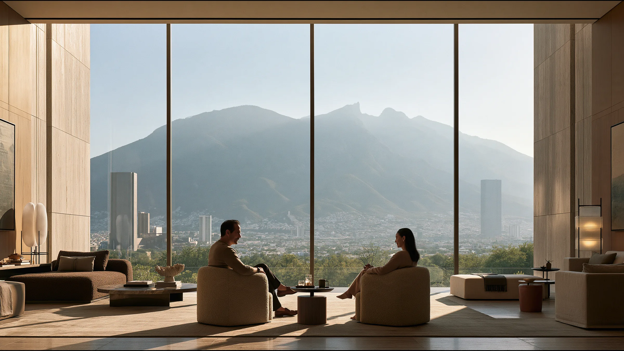 A clinician at ease in a vast, light-filled private clinic in Monterrey, the city beyond the glass