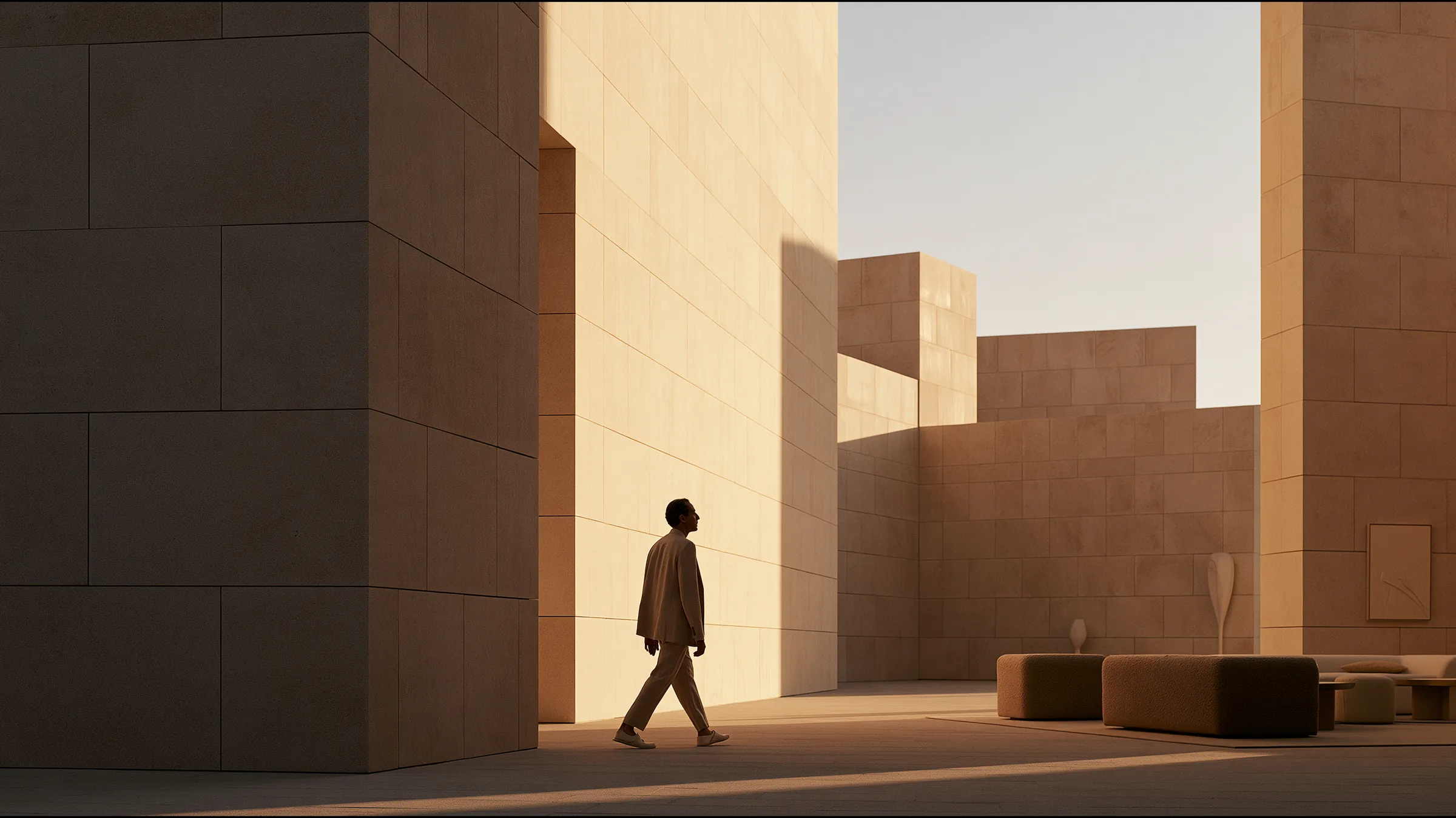A clinician at ease in a vast, light-filled private clinic in Riyadh, the city beyond the glass